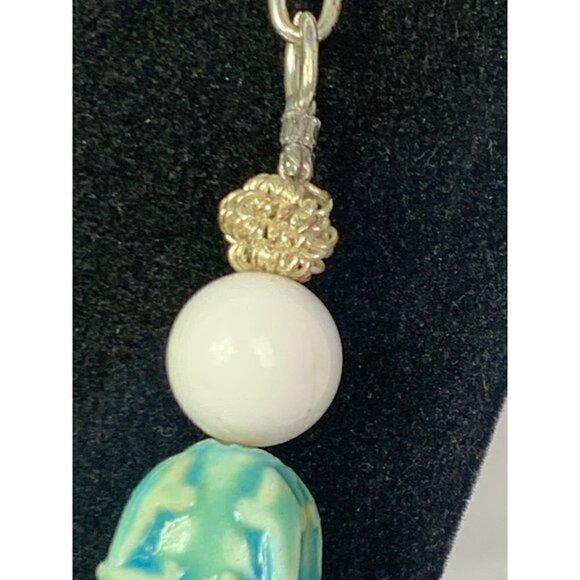 Vintage Ceramic and Glass Bead Necklace - Picture 4 of 8